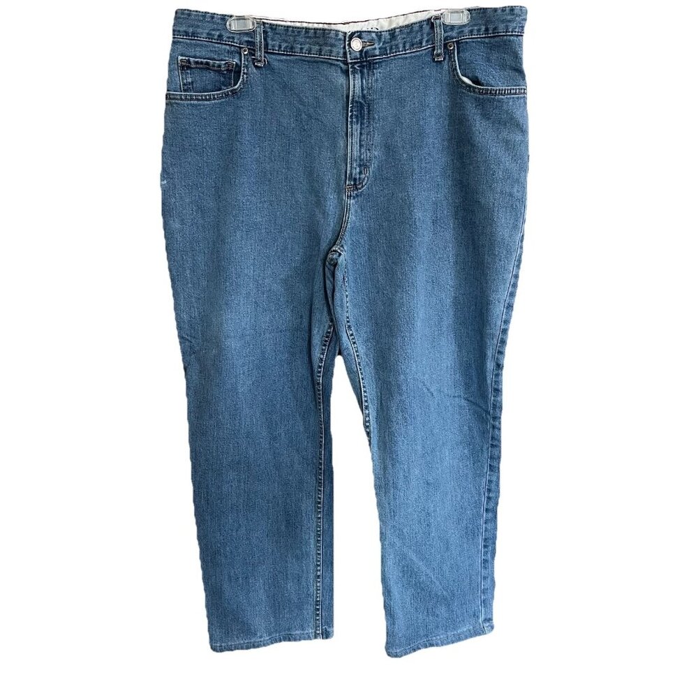 Lands End Traditional Fit Mens Denim Jeans Size 44 MEASURE 43x28.5 Stretch